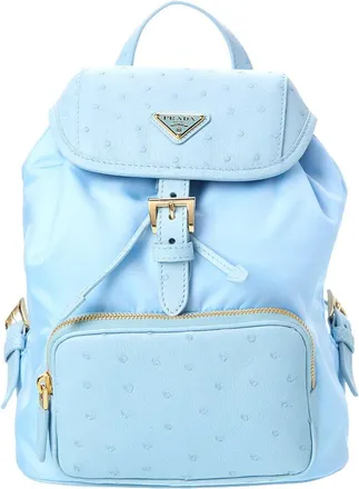 Prada Dnu Pack Prada Deserto Tessuto & Ostrich Backpack