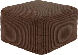 Icon Brand Puf reposapi&eacute;s cuadrado de pana marr&oacute;n chocolate