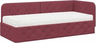 vidaXL Estructura De Cama En Esquina Rojo Vino 80 X 200 Cm Tela Vidaxl