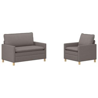 vidaXL Set Di Divani 2 Pz Tortora Tessuto Vidaxl