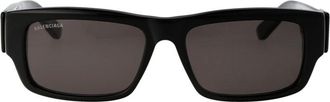 Balenciaga Bb0261Sa Rechthoekige Zonnebril - unisex - Accessoires - Zwart - Maat: 57 MM