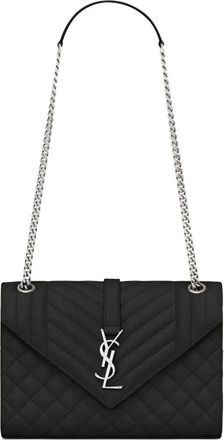Saint Laurent Tassen, Dames, Zwart, ONE Size, Leer, Envelope Medium Bag