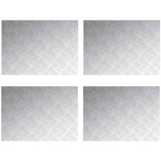 vidaXL Vidaxl - Placas En Cuadr&iacute;cula 4 Pcs Plateado 70 X 50 Cm Aluminio