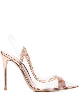 Gianvito Rossi Hortensia 105mm slingback pumps - women - Calf Leather/Calf Leather/Calf Leather/PVC - 40 - Pink