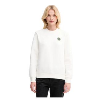 Lacoste Crew Neck Badge Sweatshirt - Dames - Sweatshirts - Beige - M - Katoen - Hoodies & sweatvesten