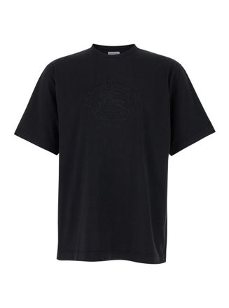 Burberry Black Embroidered Logo T-Shirt