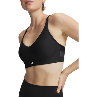 Under Armour Infinity Low 2.0 Sports Bra in Black //White at Nordstrom, Size X-Large D