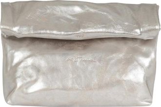 Cortana Delhi Vouwbare Leren Clutch - Dames - Clutches - Grijs - ONE Size - Leer - Tassen