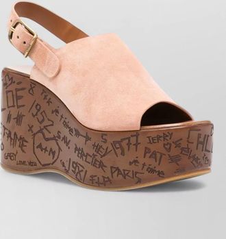 Chlo&eacute; maxime suede slingback platform mules