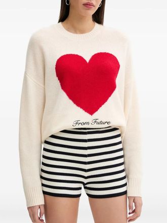 From Future Gestreepte geribbelde shorts - Wit