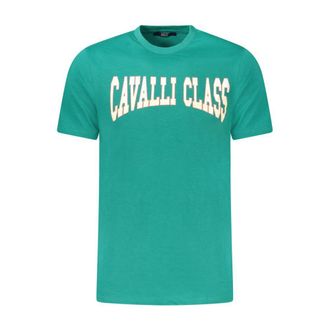 Cavalli Verde Katoenen Heren T-Shirt