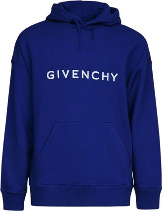 Givenchy Slim Fit Hoodie - Heren - Hoodies - Blauw - L - Katoen - Hoodies & sweatvesten