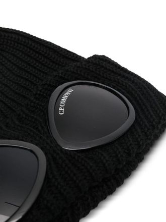 C.P. Company Goggle-Detail Wool Beanie - Black