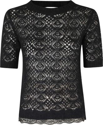 Ermanno Scervino Ronde hals gebreid - Dames - Ronde hals truien - Zwart - M - Truien & Vesten