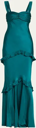 Saloni Selma Sleeveless Satin Dress
