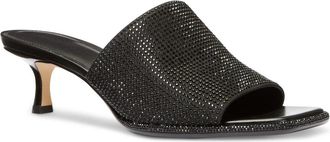 Michael Kors Lara 40T4LAMS1S Sandal Women Black Square Toe Kitten Heel ZAP2479