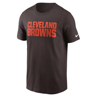 Nike Cleveland Browns Primetime Wordmark Essential Nike Mens NFL T-Shirt in Brown | N1992DI9I-NNM