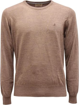 Brooksfield Wollen Trui - Heren - Ronde hals truien - Beige - 2XL - Wol - Truien & Vesten