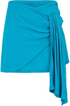 Alberta Ferretti Rokken, Dames, Blauw, S, Asymmetrische Minirok met Draping