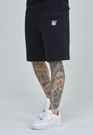 Siksilk Short esencial de forro polar negro para hombre SikSilk L
