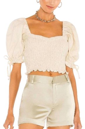 Faithfull The Brand Lisanza Top In Plain Cream