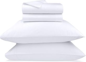 California Design Den Grand Indulgence 1000 Thread Count 100% Cotton Sateen Sheet Set in Bright White at Nordstrom, Size California King