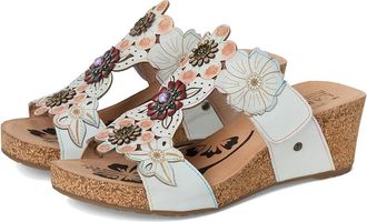 L'Artiste by Spring Step Prettypetals Womens Wedge Shoes White : EU 41 (US Womens 9.5-10) M, Leather