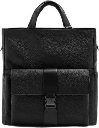 Piquadro Leren Tote Rugzak met Afneembare Laptophoes - Heren - Rugzakken - Zwart - ONE Size - Leer - Tassen