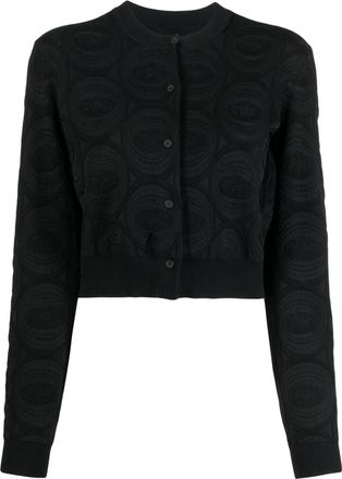 JNBY long-sleeve cropped cardigan - women - Cotton/Polyester - L - Black