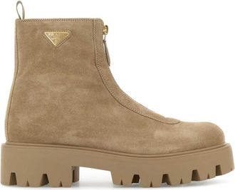 Prada Beige Round Toe Boot