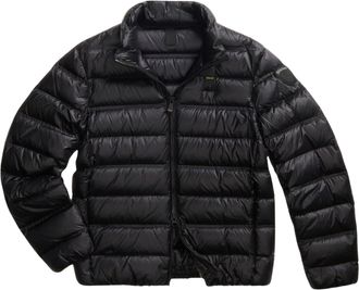 Blauer Short Black Down Jacket With Glossy Finish