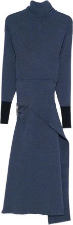 Lanvin safety pin-detail roll-neck dress - Blue
