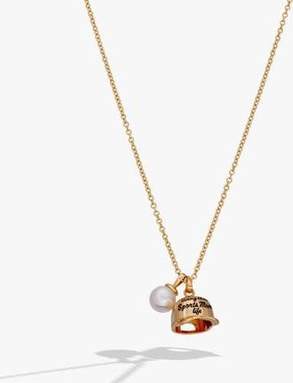 Alex and Ani Living That Sports Mom Life Baseball Charm Necklace in Gold at Nordstrom