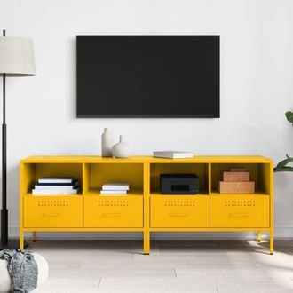 Berkfield Home TV Cabinets 2 pcs Mustard Yellow 68x39x50.5 cm Steel