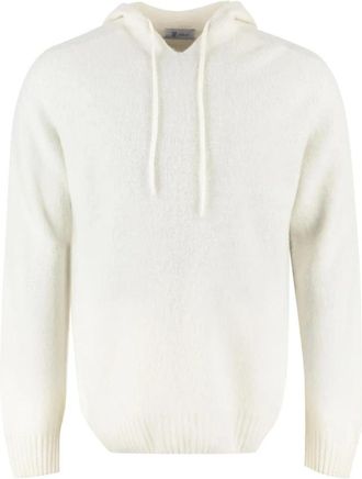 THE (ALPHABET) Trui met capuchon van wolmix - Heren - Truien - Beige - Maat: 2XL Wol