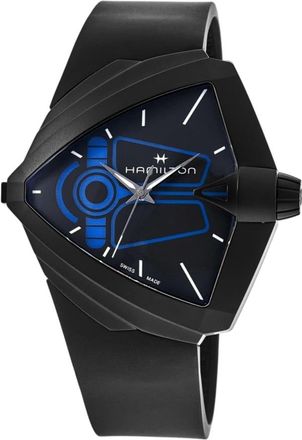 Hamilton Ventura XXL Bright Dune Black Dial Rubber Strap Mens Watch H24614330