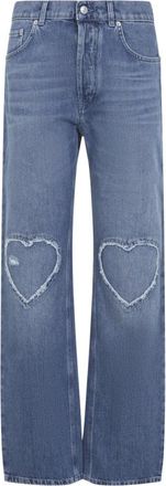 Moschino Straight Jeans - Dames - Regular Fit Jeans - Blauw - XS - Katoen - Jeans