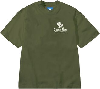 Market Mens Thank You Needlepoint T-Shirt In Sea Kelp