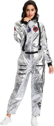 Generic Halloween Accessories Unisex Astronaut Costume from The Wandering Earth Perfect for Halloween & Stage Performance (Silver, XL)
