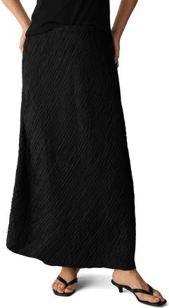 Eileen Fisher Stretch Silk Bias Cut Midi Skirt in Black at Nordstrom, Size Xx-Small