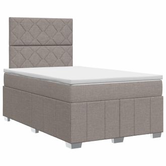 vidaXL Cama Box Spring Con Colch&oacute;n Con Cabecera Topo 120 X 190 Cm Tela Vidaxl