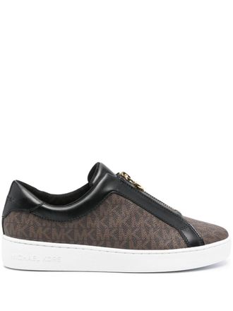 Michael Michael Kors Keaton logo-print sneakers - women - Other fibres - 9.5 - Brown