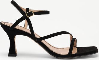 Russell & Bromley SLINKY Womens Black Suede Strappy Heeled Sandal