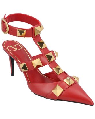 Valentino Womens Calfskin Leather Roman Stud Pump, Never Worn (Authentic Pre- Loved)