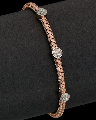 Meshmerise 18K Over Silver 0.20 Ct. Tw. Diamond Bangle