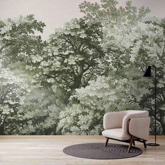 Superfresco Easy Forest Canopy Sage Print To Order 3m x 2.8m Mural in Green