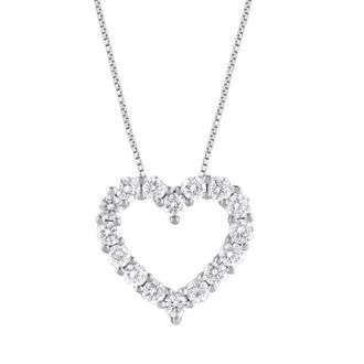 Grown Brilliance 14K White Gold 1 CTTW LAB GROWN Diamond Heart Pendant (G+, SI)