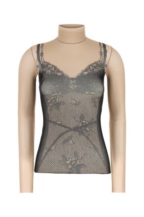 Balenciaga Printed Stretch Tulle Top