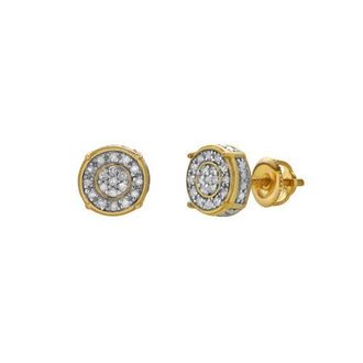 LuvMyJewelry Inquietude 10K Yellow Gold Diamond Unisex Earrings - 0.14 Cts at Nordstrom