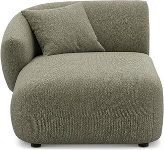 Castlery Auburn Left Chaise Customized, Performance Classic Twill Moss, Spill Resistant, Modular Sofa for Living Room, Castlery